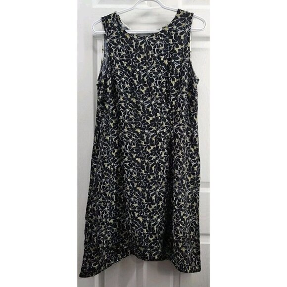 Habitat Clothes To Live In Black And Gold Floral Tank Dress Shark Hem Size Small - Picture 1 of 12